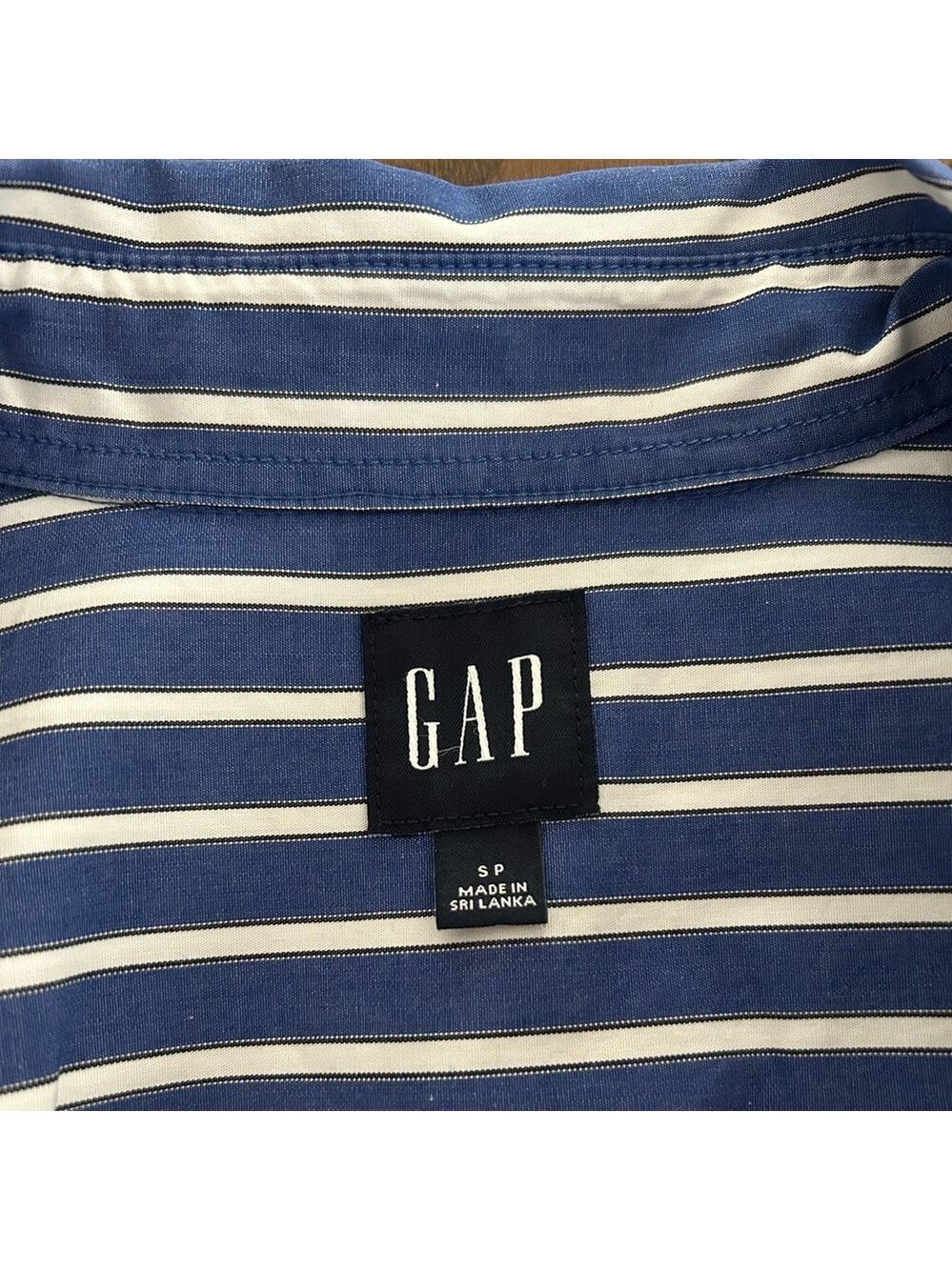 GAP 100 Percent Cotton Classic Blue/White Striped Belted Shirt Dress, Size Small - Picture 4 of 5